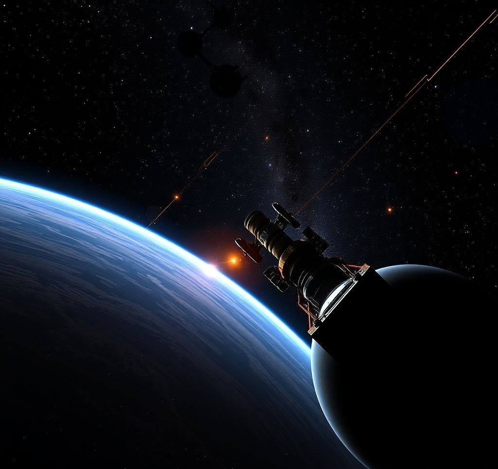 Diagram showing how radiation affects spacecraft electronics and navigation systems