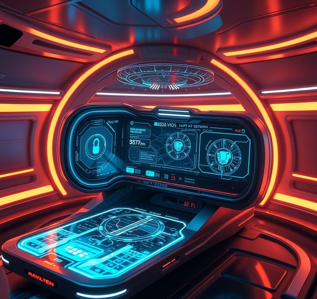 Advanced cockpit display showing synthetic vision and augmented reality navigation elements