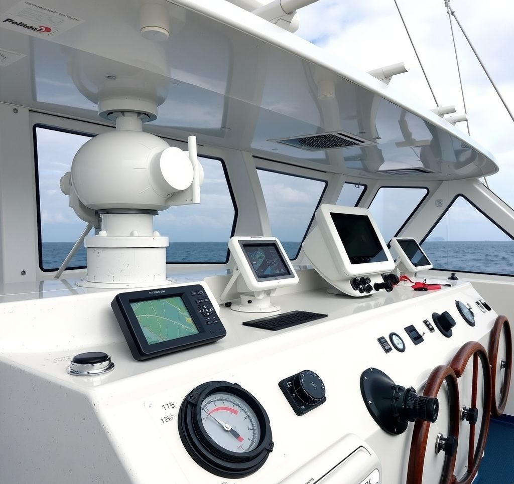 Captain plotting a course on a nautical chart using dividers and parallel ruler