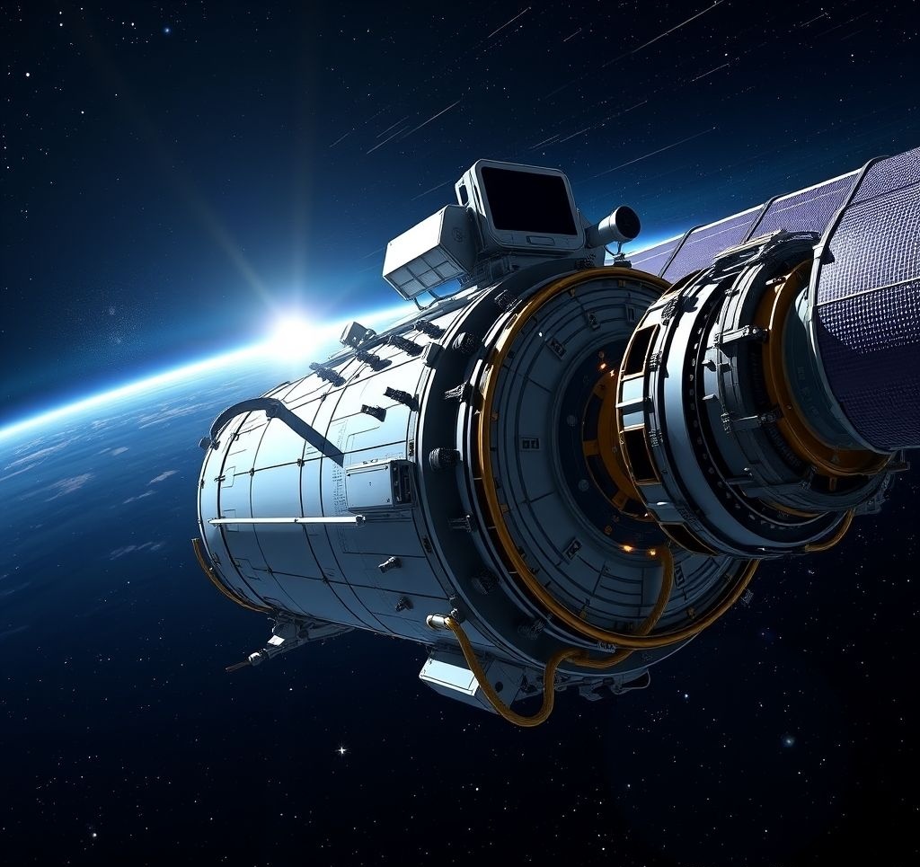 Space navigation systems diagram showing the relationship between ground tracking stations, GNSS satellites, and spacecraft